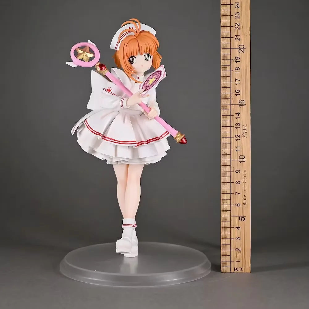 New 22cm Cardcaptor Sakura Figure Kinomoto Sakura Figures Anime Models Statue Collection Toys Desk Decoration Kids Birthday Gift