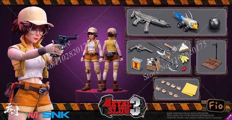 Tunshi Studio 1/12 Scale Metal Slug 3 Beautiful Sisters Fio Eri Full Set Fit 6inch Soldier Action Figure Collectible Toy