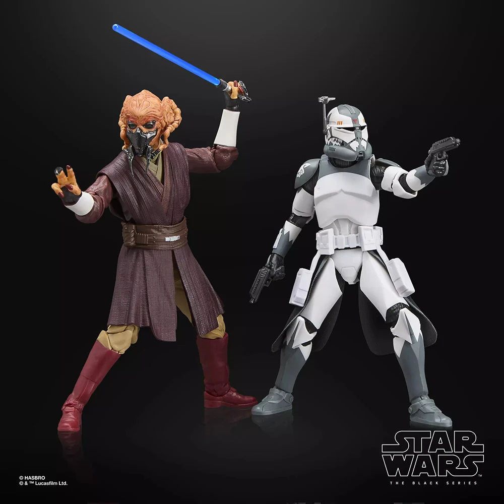 Original NEW Hasbro STAR WARS The Black Series Plo Koon & Clone Commander Wolffe 2-Pack 15cm Anime Figure Action Model Toy Gifts