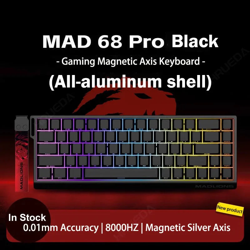 MADLIONS MAD 60/68HE Gaming-Tastatur mit magnetischem Schalter, kabelgebunden, Key Web Drive, benutzerdefiniertes 8K 61/68 Return RT, einstellbarer Tastenanschlag, Hot Swap