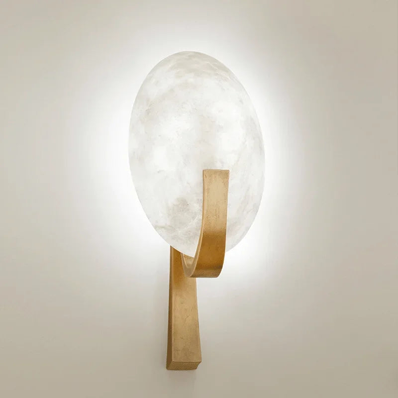 Nordic Luxury Copper Marble Wall lamp Sconce Postmodern Natural Stone wall light Bedroom Living Room led Decoration lighting