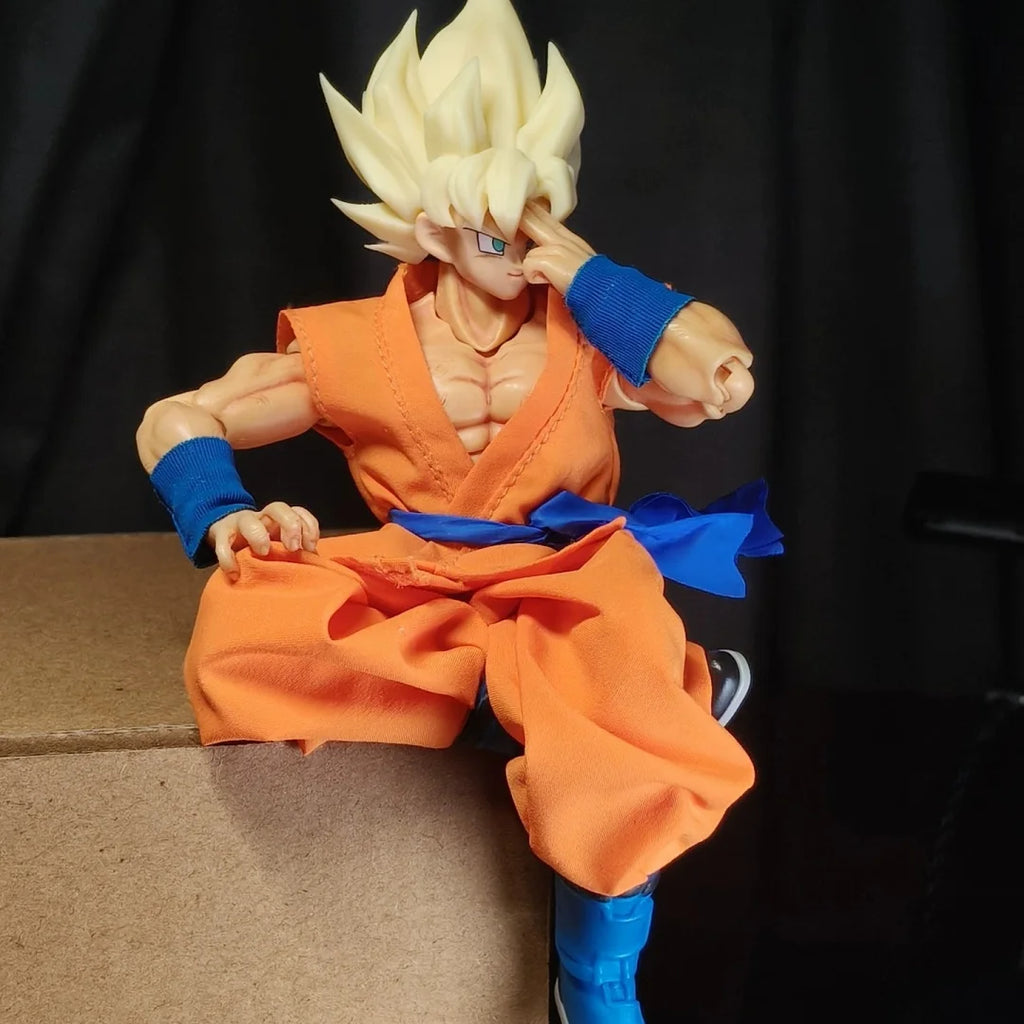 Dragon Ball Z Shf Anime Handmade Son Goku Practice Clothes Built In Iron Wire Is Suitable for 1/12 Toy Not including toys