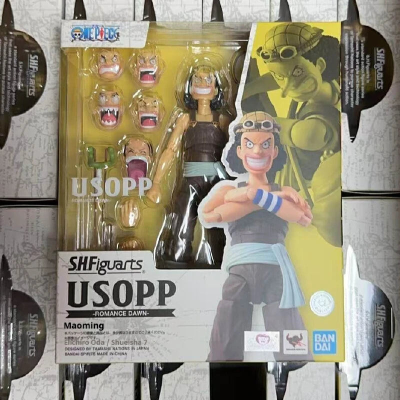 100% Bandai S.H.Figuarts One Piece Usopp Dawn Of Adventure Articulated Action Figure Pvc Desktop Ornament Collectible Gift