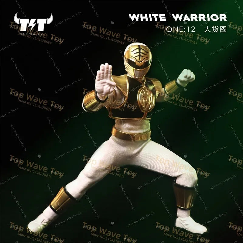 New Stock Tree New Toys 1/12 Mighty Green White Power Rangers Movable Cloth Action Figure Childhood Memory 6"Figurine Collection
