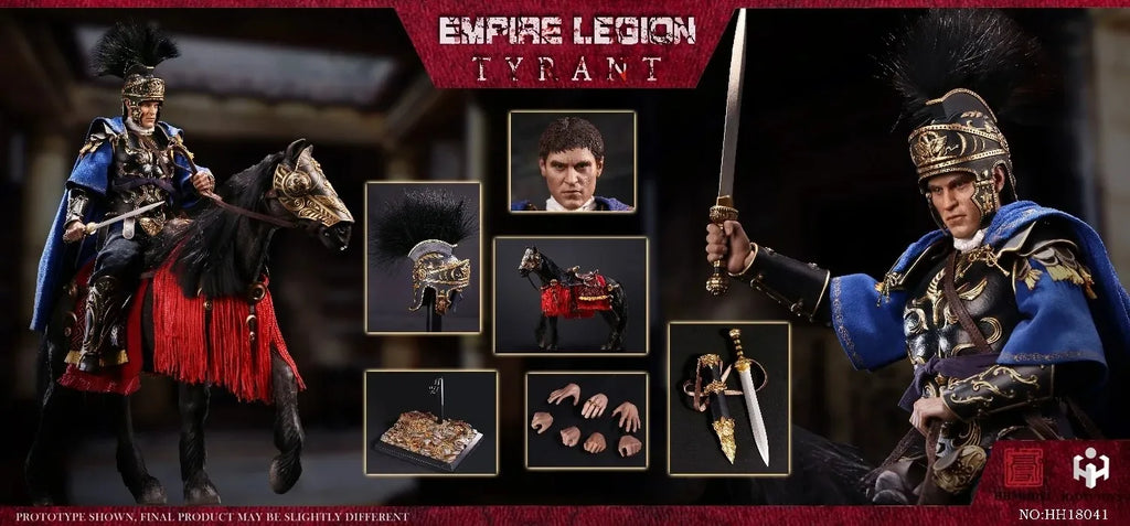【In Stock】Original HHmodel HaoYuTOYS HH18041 Imperial Legion Tyrant Black Gold Man and Horse Set Edition 1/6 Action Figure Toy