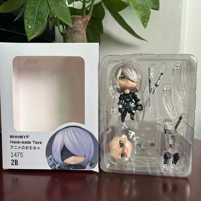 1475 NieR: Automata 2B & Machine Lifeform Figure YoRHa No.2 Type B Action Figure Model Toy Joint Movable Doll Desktop Decoration