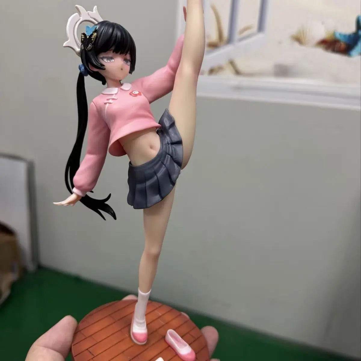 Himari Blue Archive Figure - Data Stream Effect Blue School Uniform Lift your leg 21cm Sexy Movable PVC Collectible Statue Toy