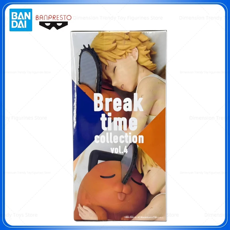 Bandai In Stock Banpresto Anime Chainsaw Man Pochita Denji Break Time Collection Vol.4 Original Action Figure Model Toy Gift DT