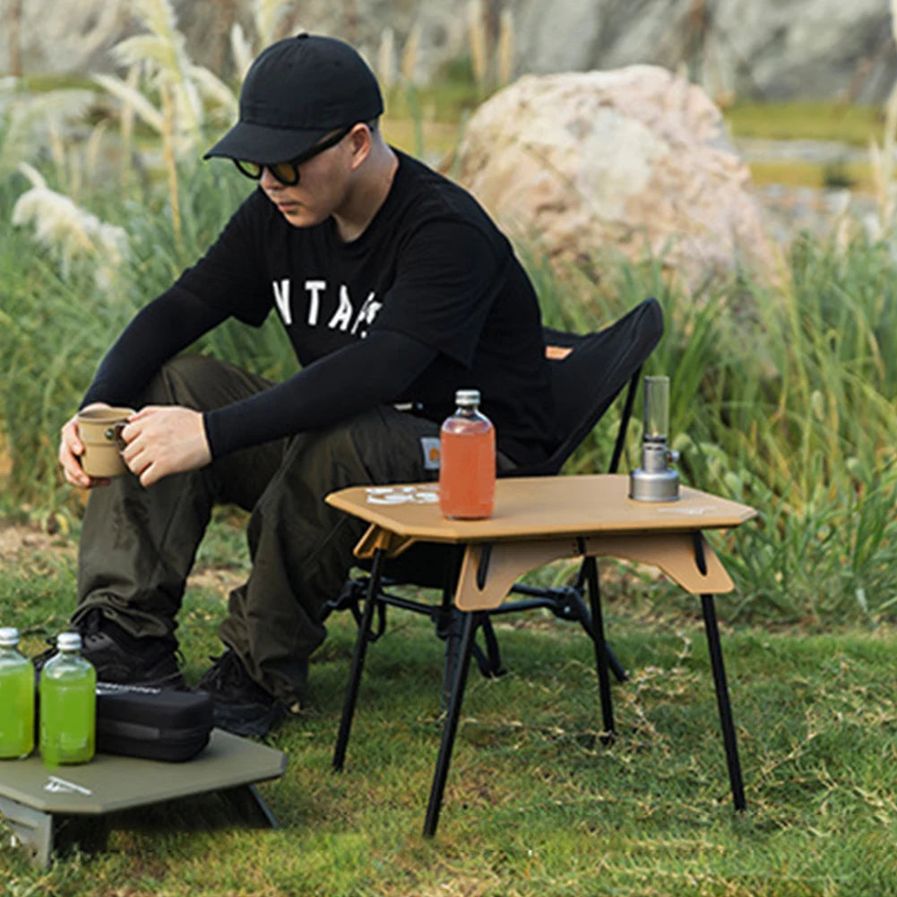 Outdoor Camping  Folding Table Aluminum Alloy Portable Barbecue Table Anti-Slip Collapsible Camping Table for Backpacking Hiking