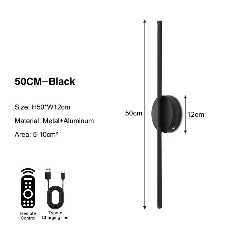 USB Rechargeable Battery LED Wall Lights with Remote Control Wireless Touch Switch Dimmable Wall Lamps Wall Sconce 3000-6000K