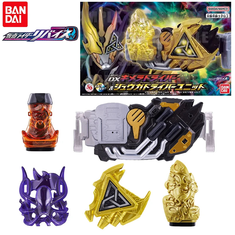 Bandai Genuine DX Kamen Rider Revice Anime Juuga Chimera Driver Tri-Chimera Vistamp Toys Kids Christmas Gift Collectible Model
