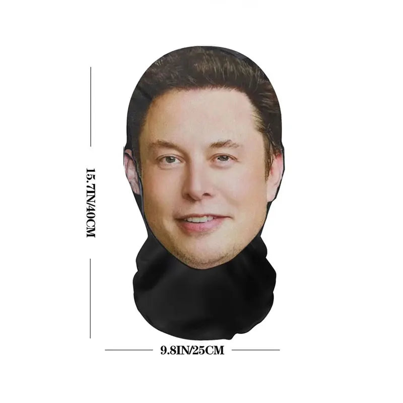 Lustige 3D-Masken, Elon Musk, Vollgesichtsmaske mit Muster, bedruckt mit elastischem Netzgewebe, lustige Party-Requisiten, Promi-Cosplay-Accessoires, Sturmhauben, Kopfbedeckungen