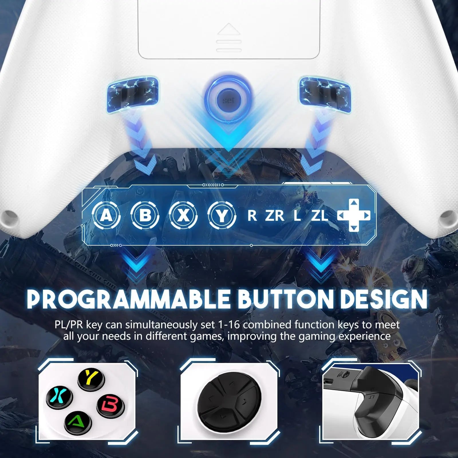 Wireless Controller for Xbox One Series X/S/Android/PC/Steam Gaming Controllers with Dual Vibration/Macro/Turbo/3.5mm Audio Jack