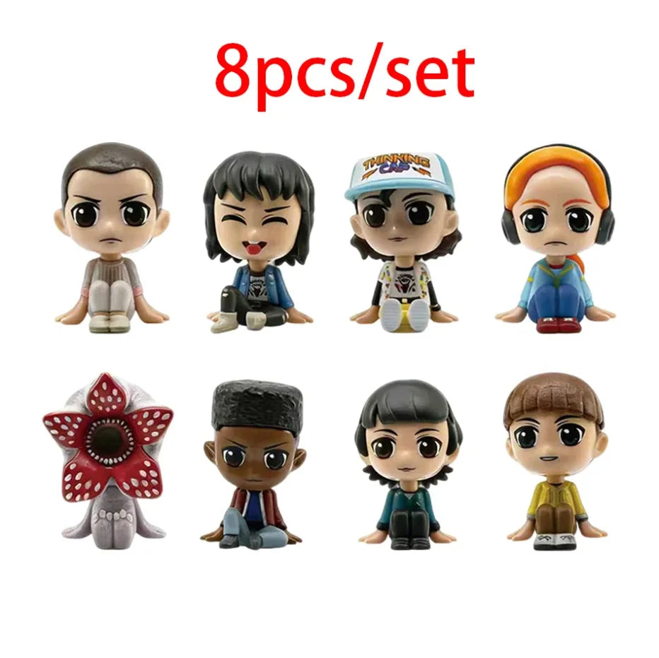 8Pcs/set Cartoon Characters Toys Cute Eleven Demogorgon Anime Figure PVC Ornaments Model Toys Kids Gifts For Children Halloween