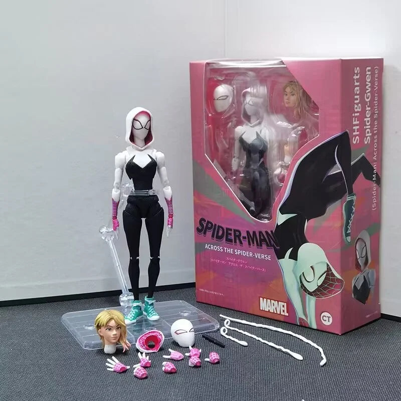 Anime Spider-man Shf Figuarts Miles Morales Gwen Action Figures Gwen Spider Woman Figurine Spiderman Figure Pvc Model Doll Toys