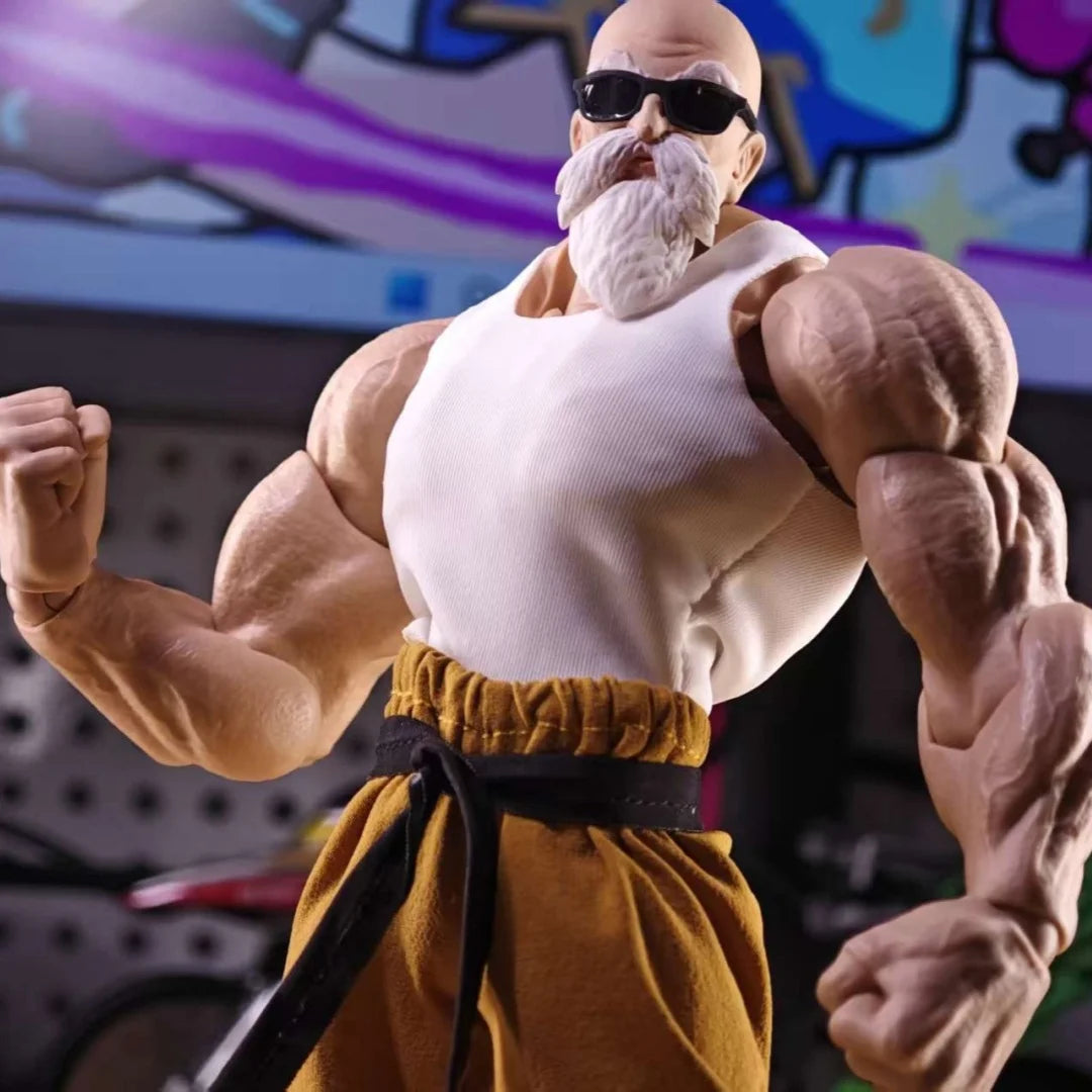 DRAGON BALL Shf Anime Handmade Master Roshi Strength Conference Tank Top Pants Belt Built In Iron Wire Is Suitable for 1/12 Toy