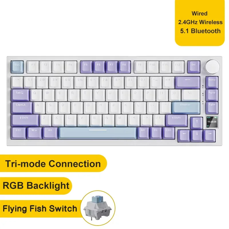 Ajazz AK820 Pro Mechanische Tastatur Bluetooth Wireless/C-Wired Angepasst Tastatur Hot Swapping Dichtung Tastaturen Für Gaming