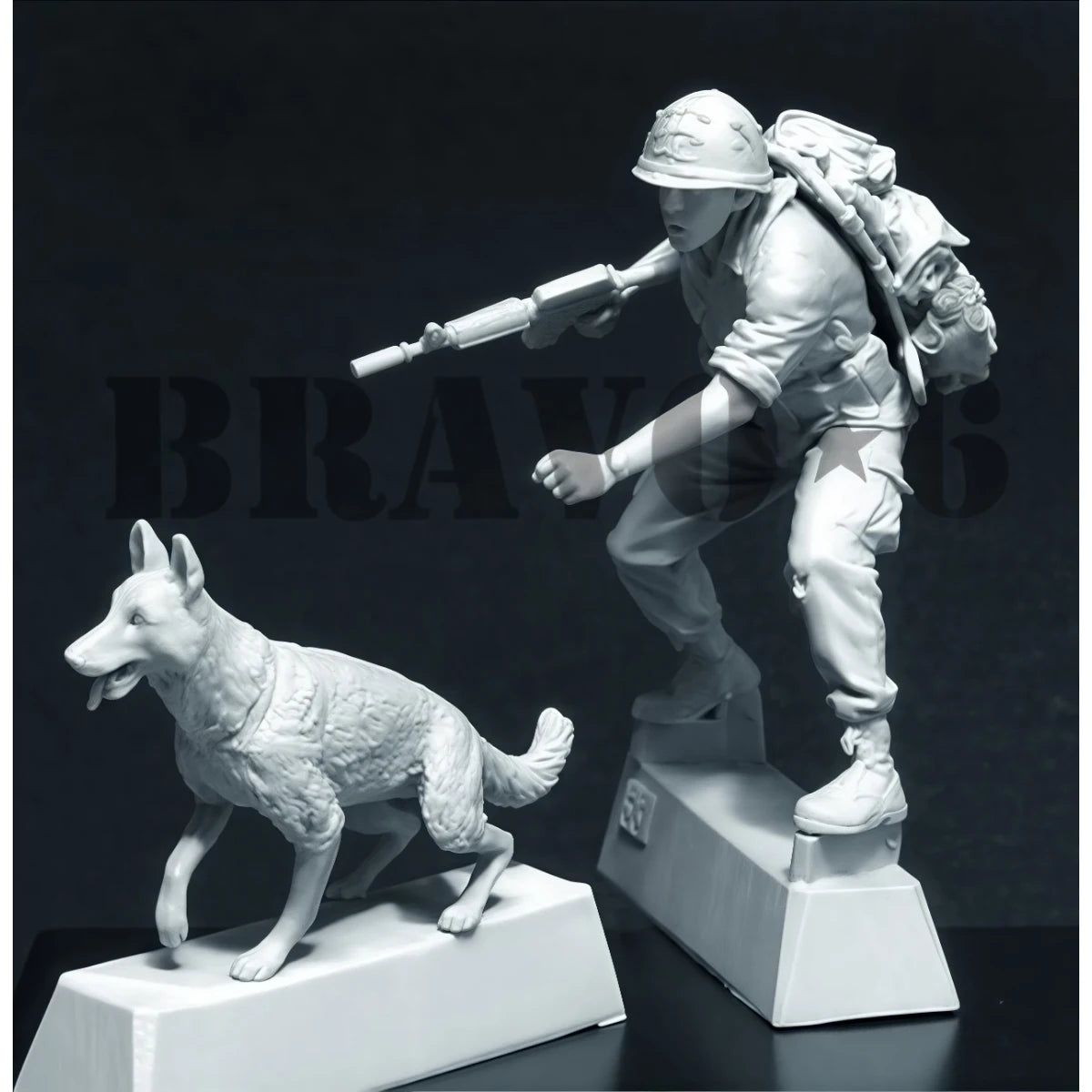1/35 Resin Unpainted Model Kit, Vietnam War - US Army Infantry (Soldier and Dog) Unassembled and Unpainted GK