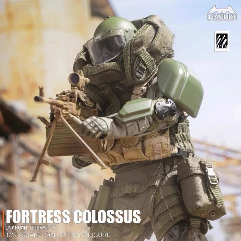 HASUKI 1/12 h Action Figure  SALVO SA01 Men Soldier Black Camouflage Outdoor Combat Suit 6Inch Action Figure Call of Duty Toys