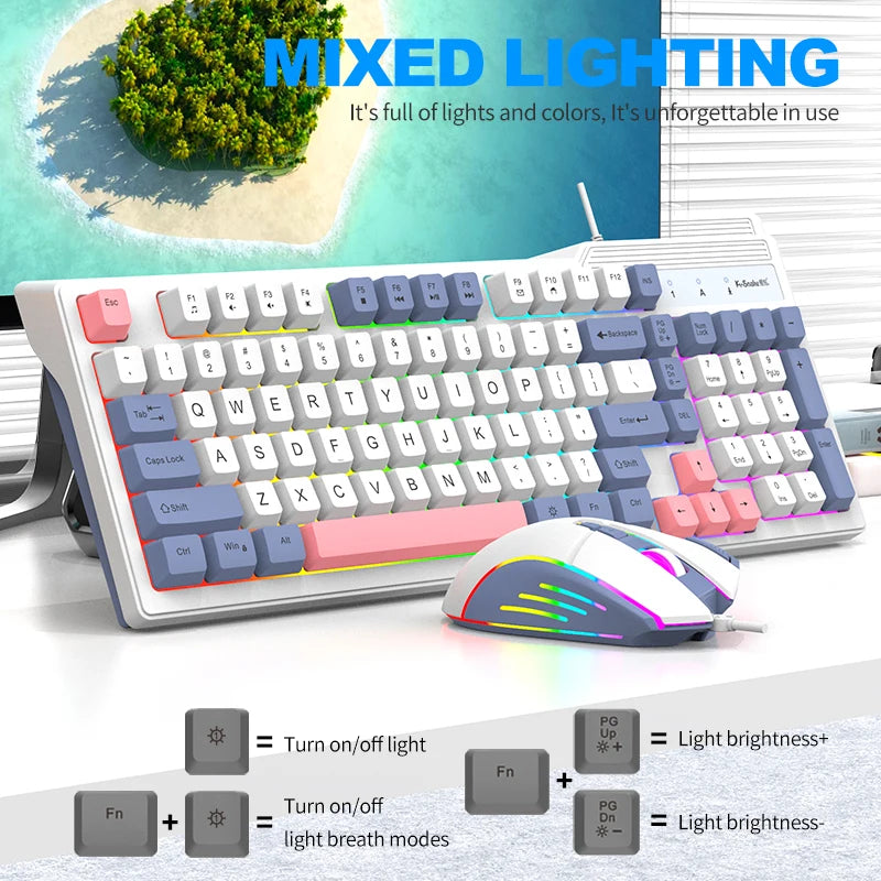 K-snake KM800 Pro kabelgebundenes Gaming-Tastatur- und Maus-Set Desktop-Computer Notebook Home Office beleuchtet USB