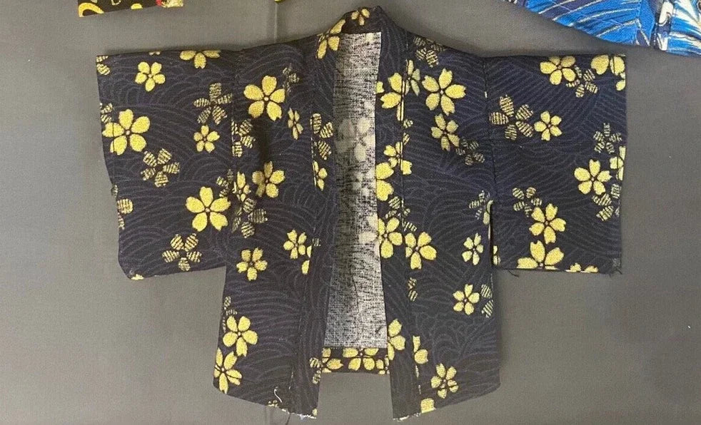 1/12 Scale Male Japanese Kimono Printing Coat Windbreaker Clothes Model Accessory for 6'' Male Toy Figures Body Doll