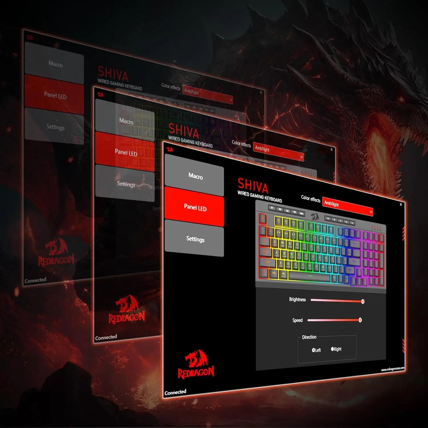 Redragon K515 Shiva RGB Membran Gaming 98 Tasten Mechanische Abnehmbare Handballenauflage Glatte Linearschalter-Tastatur