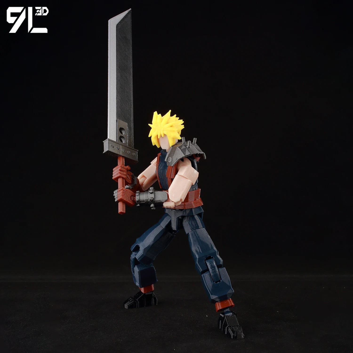 9L3D Cloud FFVII Figure Buster Sword Multi-Joint Articulated Lucky Dummy 13 Anime Action Model Posing Display Children Games toy