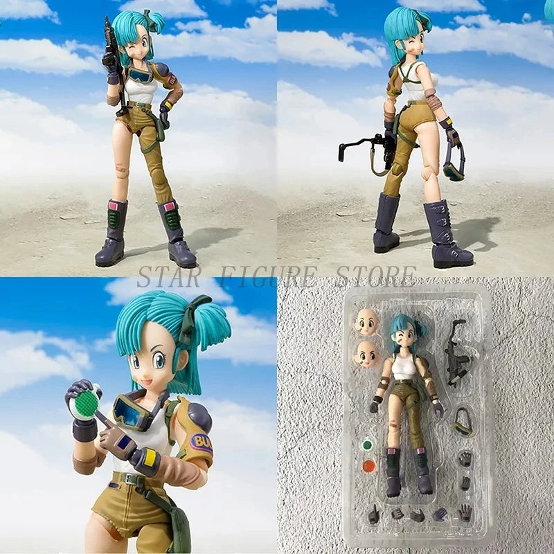 SHF Dragon Ball Adventure Action Figure Bulma's Motorcycle Hoipoi Capsule No. 9 Figurine Childhood Goku Bulma Model Toys Gifts