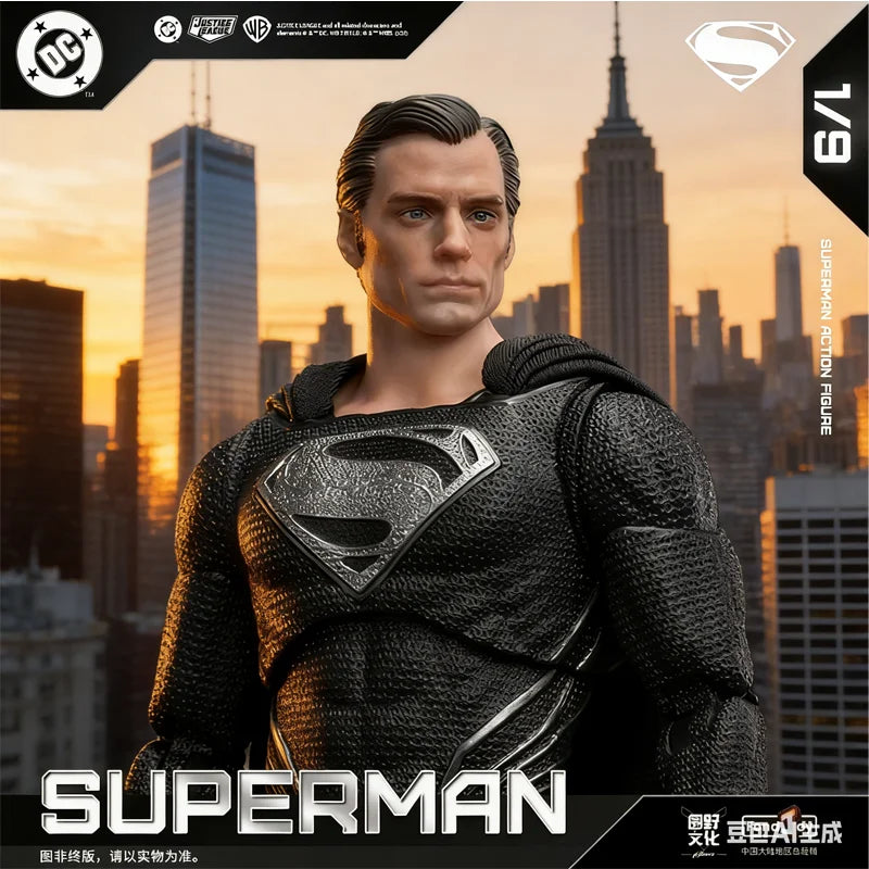 New 1/9 Fondjoy Black Superman-Val-Zod 2.0 Series Dc Action Figures Assemble Model Desktop Decoration Ornaments Movie Fans Gifts