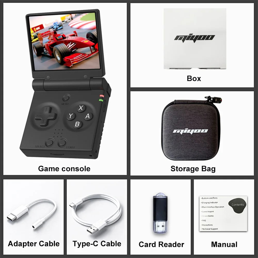 MIYOO Mini Flip Retro Handheld Game Console 2.8 Inch IPS Screen Portable Pocket Video Player Consoles Classic Gaming Emulator