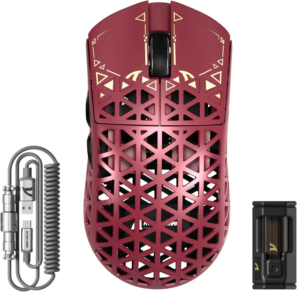 ATTACK SHARK R5 Ultra 39g Carbon Fiber 8000Hz Wireless Gaming Mouse, 42000DPI, PAW3950MAX Sensor, Nordic 52840 Chip, Tri-Mode