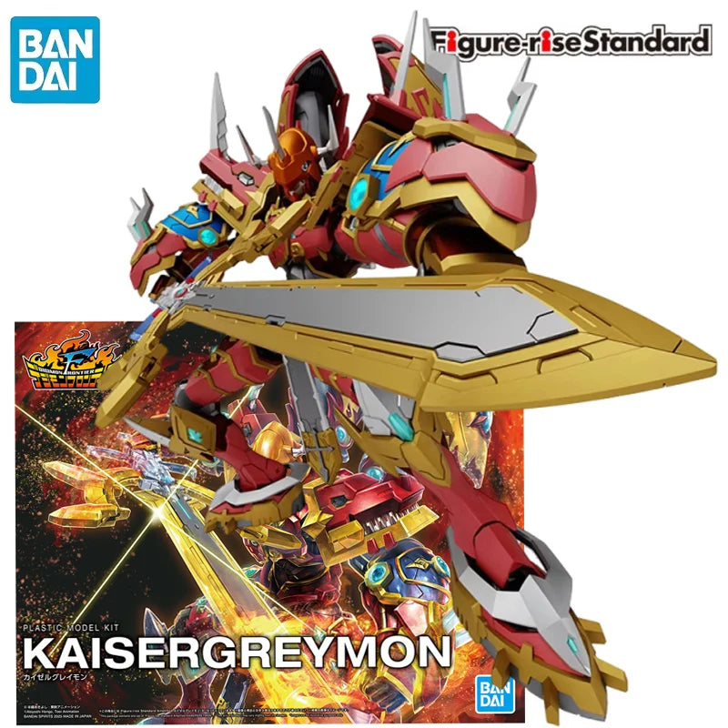 BANDAI Figure-rise Standard Amplified Digimon Adventure Digimon Frontier Kaiser Greymon Anime Action Figures Assembly Model Toy