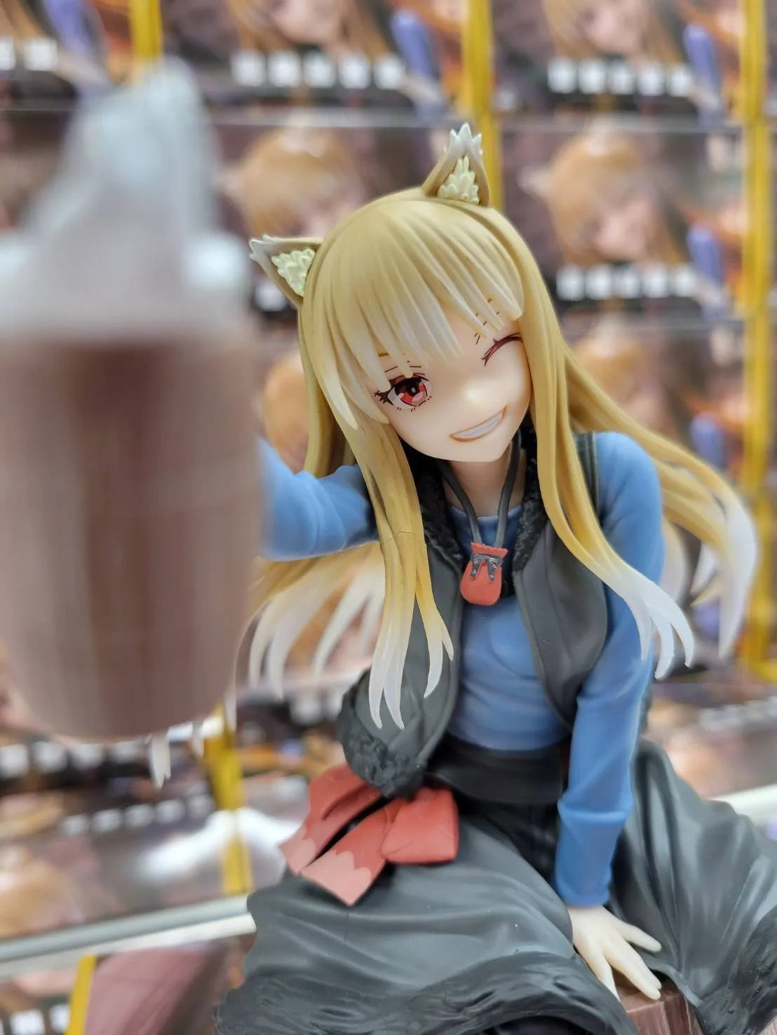 17CM Anime Holo Figure Ookami to Koushinryou Merchant Meets the Wise Wolf Sitting Model Toy Doll Action Figure PVC