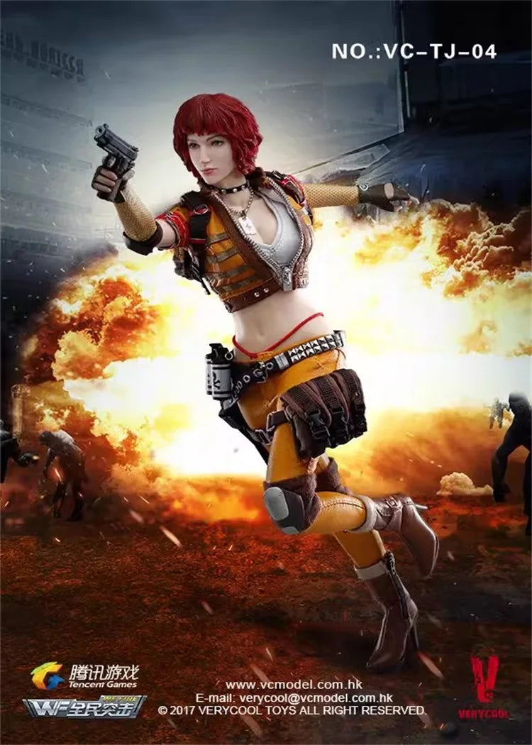 VERYCOOL VC-TJ-04 1/6 Soldier Female Mercenary Red Peach K Full Set 12'' Figure Model Toy In Stock