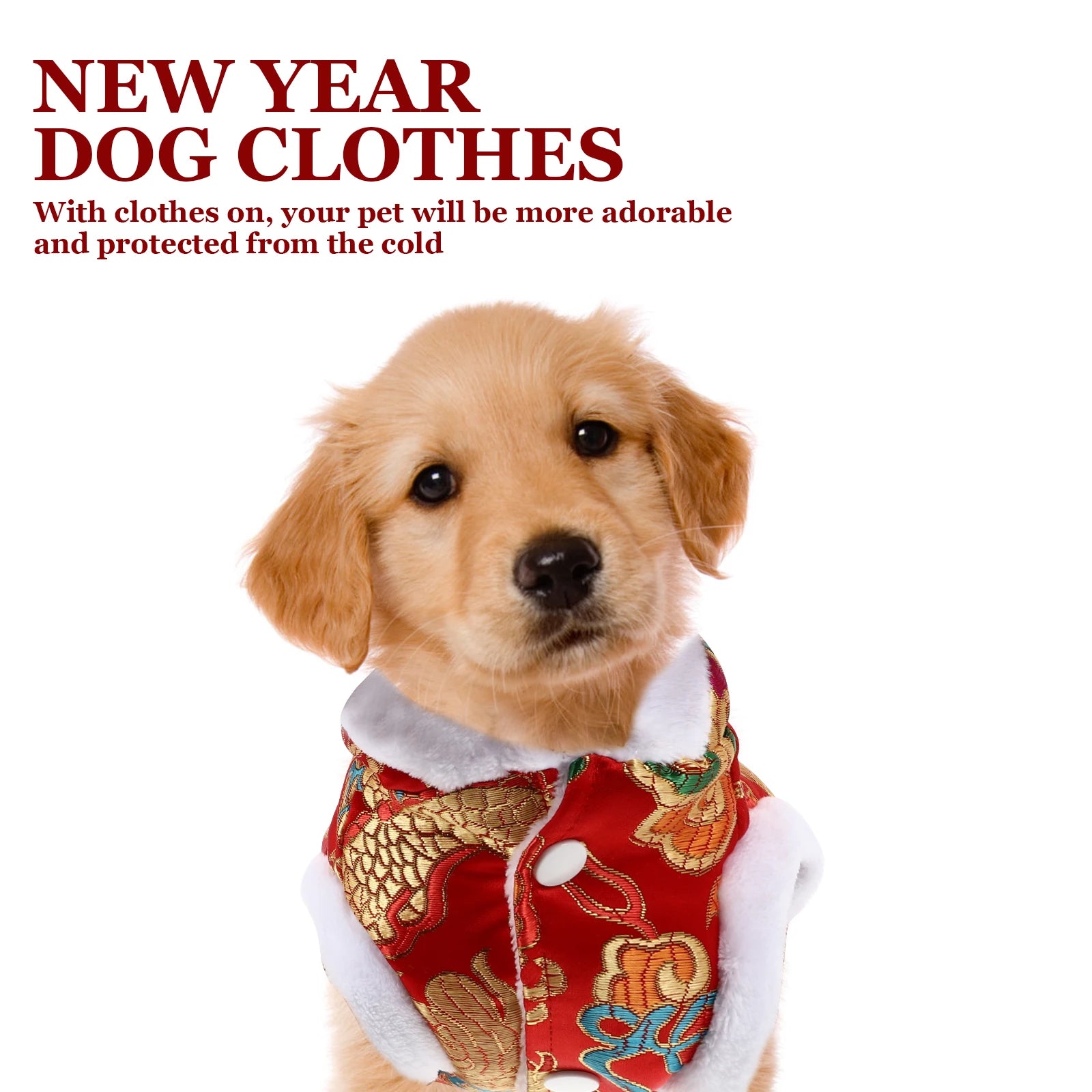 Bekleidung Hund Lunar New Year Outfit Mäntel Haustier Kleidung Katze Kleidung Chinnese Rot Warm