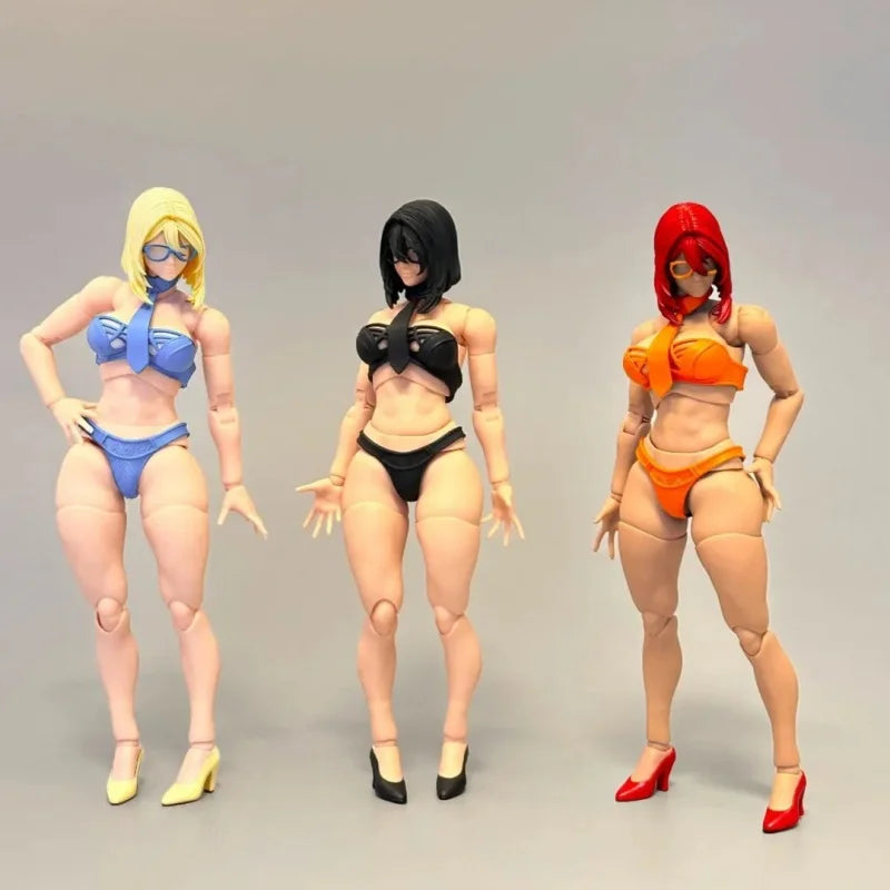 Original Fury Studio 1/12 High Mobility17cm Female Aesthetic Elemental Three Color Gift Mobile Doll Collection Action Figure