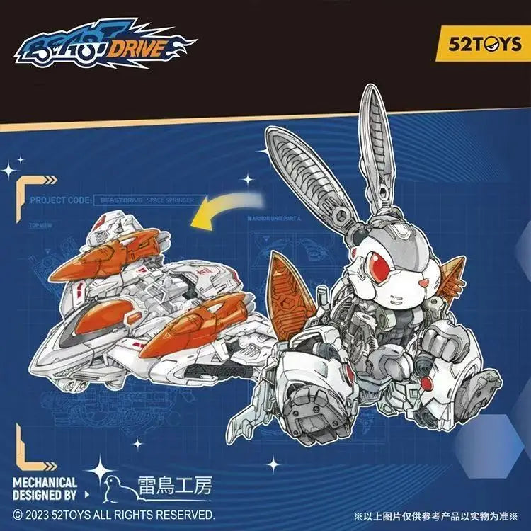 52TOYS BEASTDRIVE BD-02 STAR DASH Rabbit Original Chinese Mecha Transformable Assembly Action Figure Collectible Model In Stock