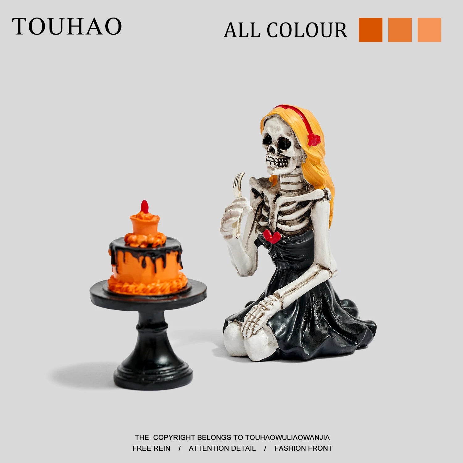 Novelty Gift Groom Bride Newlyweds Cake Girl Skull Dark Halloween Family Desktop Decoration Office Desktop Handmade Decoration
