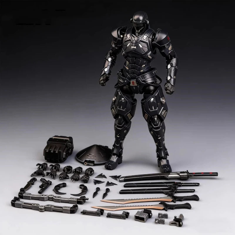 22cm Super Black Warrior SC001 Snake Eyes Action Figure 1/10 Mecha Ninja Articulated Figure Finished Model Collect Toy Boy Gift