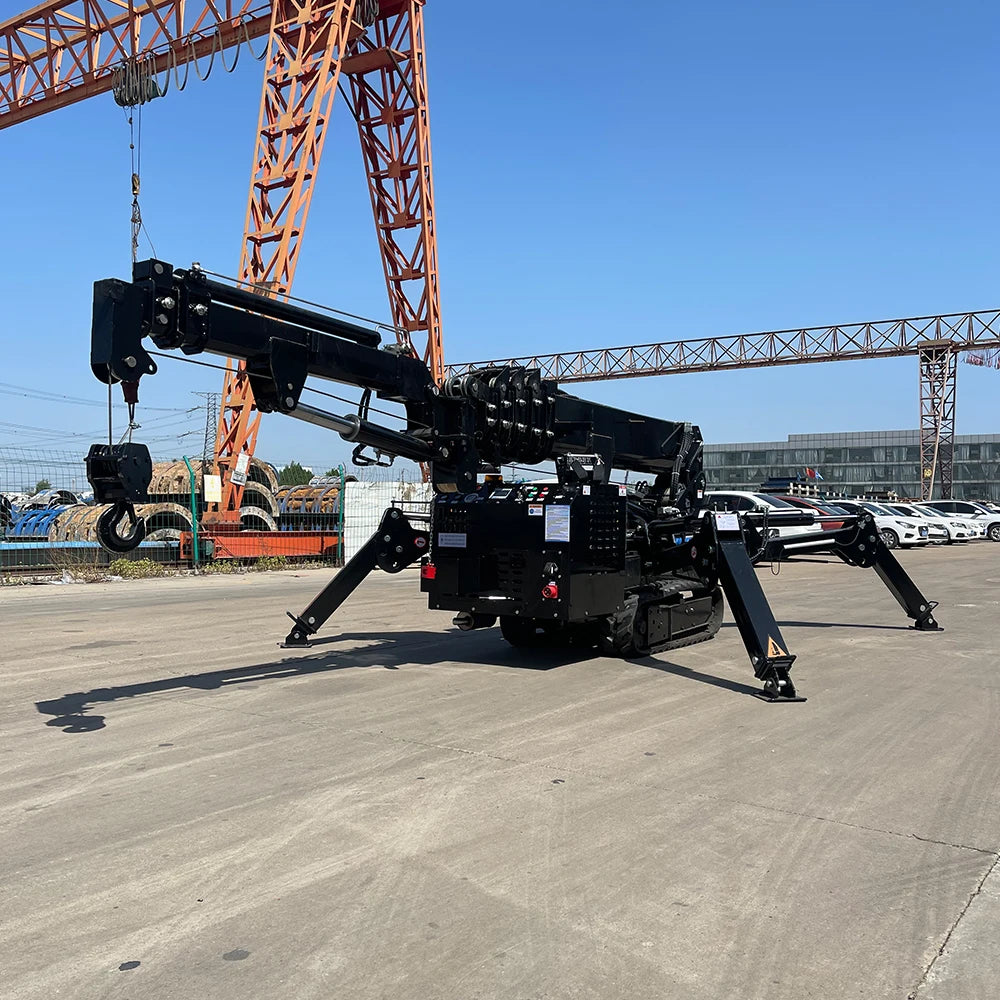 YG CE EPA 1 Tonne Mini-Spinnenkran 3 Tonnen Fernbedienung Spinnenraupenkran Heben von Glas 9m 12m Spinnenkran mit Fly Jib