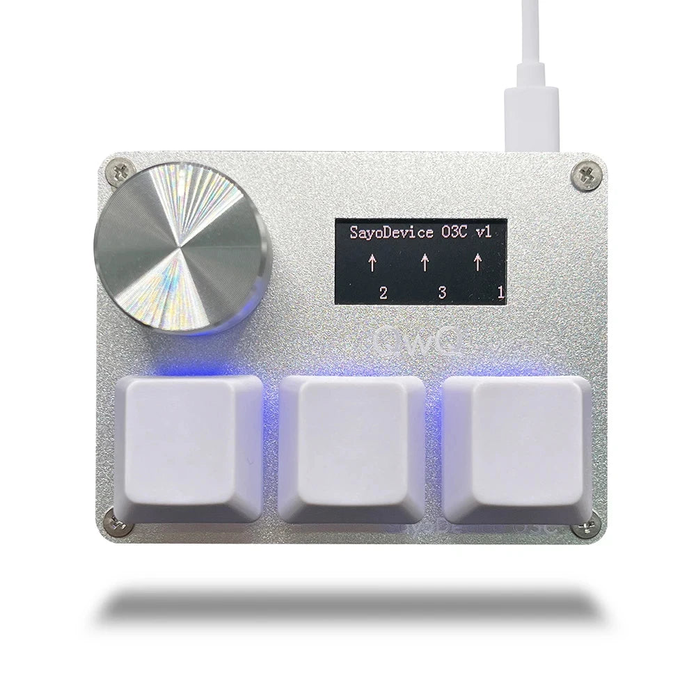 Gateron KS-20 White Switches SayoDevice OSU O3C Rapid Trigger Magnetic Switches Keyboard With Knob Screen Copy Paste Shotcut