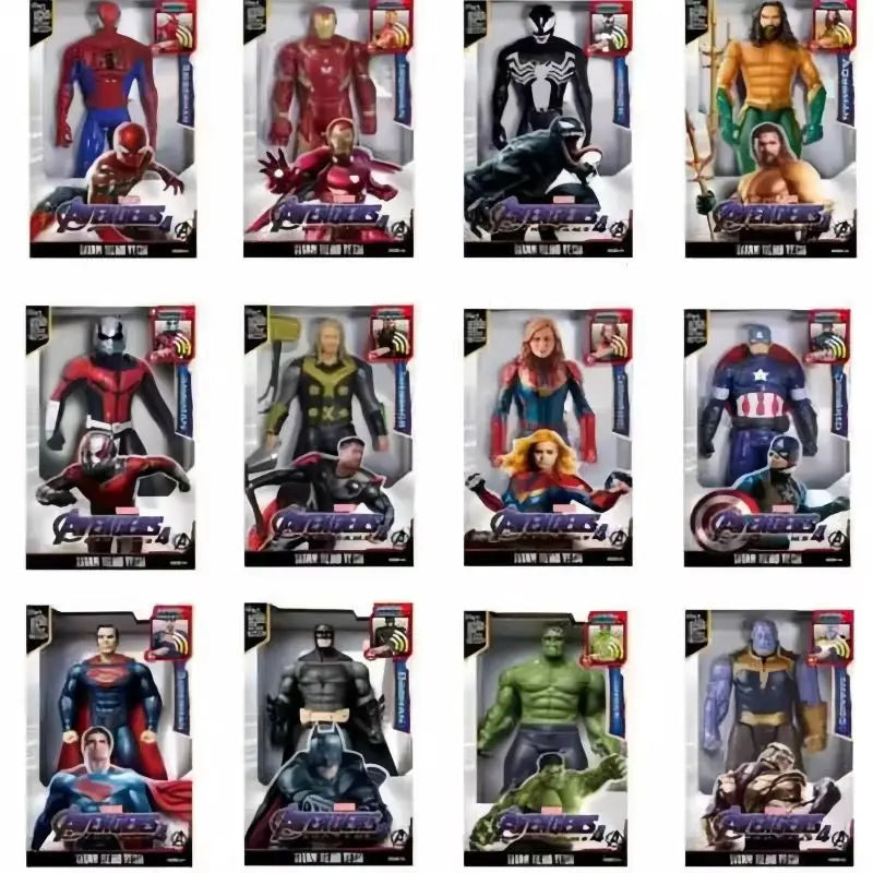 High Quality 30cm Marvel Avenger Toy Thanos Spiderman Iron Man Captain America Thor Black Panther Sound And Light Holiday Gifts