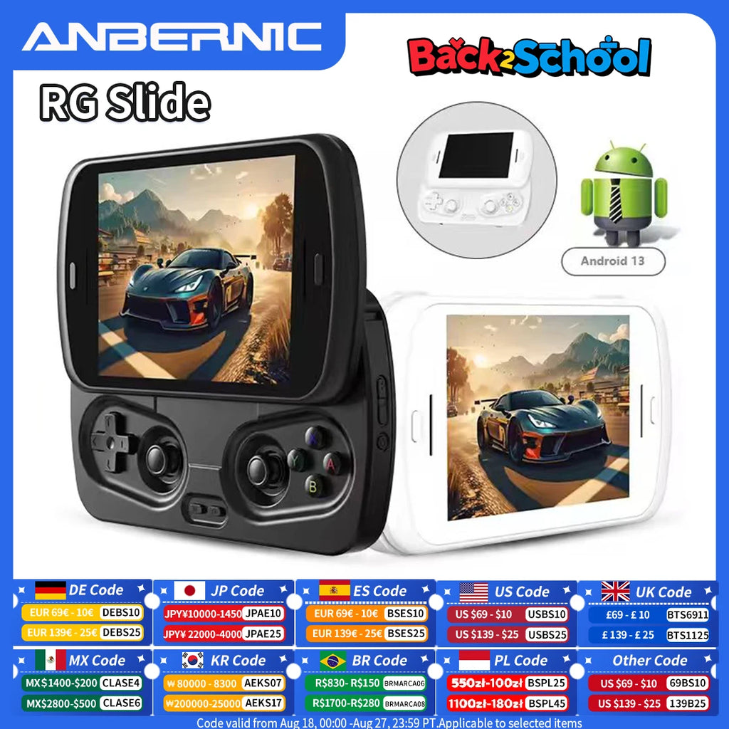 Anbernic RG Slide Handheld Game Console Android 4.7" LTPS In-Cell Screen Capacitive Joystick WIFI Bluetooth Video Gaming Player