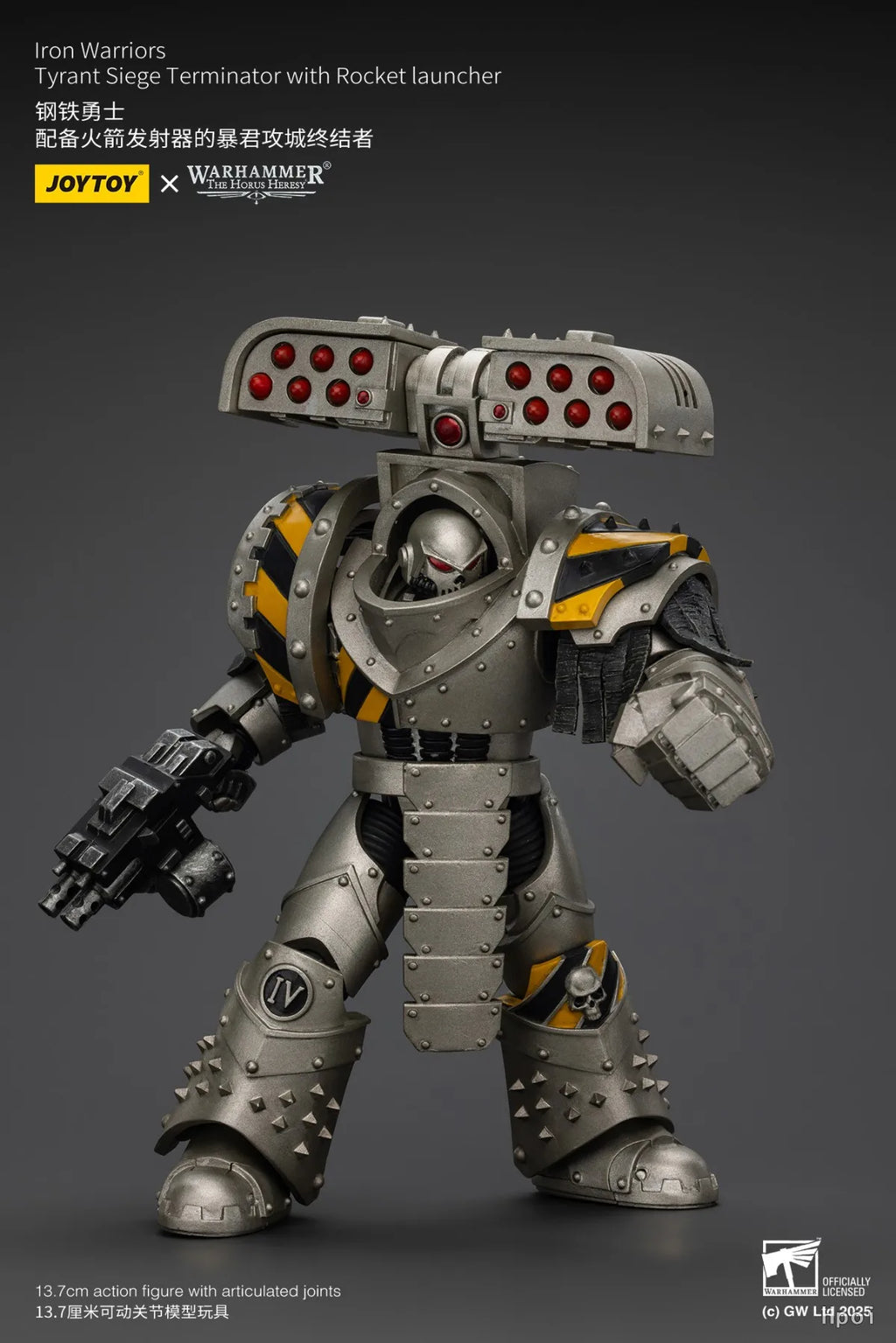 【UA】JOYTOY  Warhammer 40K  Scale 1/18 Action Figures Iron Warriors Tyrant Siege Terminator with Rocket Launcher Models Toys