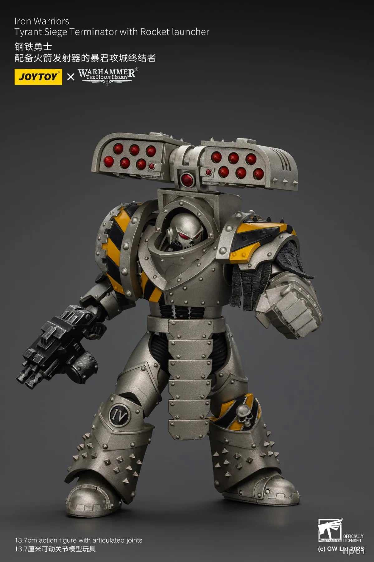 【UA】JOYTOY  Warhammer 40K  Scale 1/18 Action Figures Iron Warriors Tyrant Siege Terminator with Rocket Launcher Models Toys