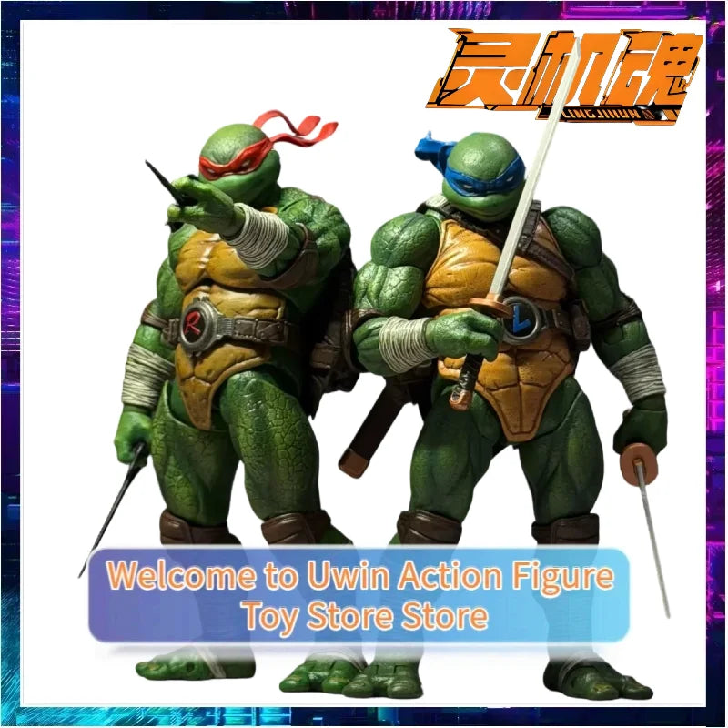 [NEW in Stock] LING JIHUN Genuine Teenage Mutant Ninja Turtles Leonardo Raphael 1/12 Movable Doll Model Toy Collection Gift