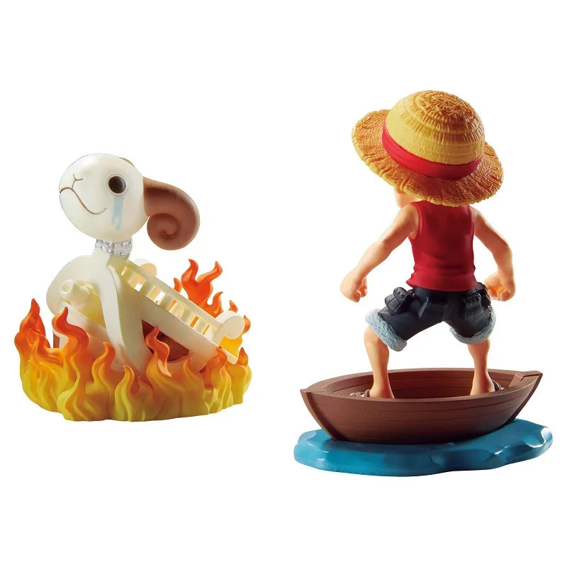 Original Bandai Banpresto One Piece World Collectable Figure Wcf Monkey D Luffy Going Merry Figure Collectible Model Toys