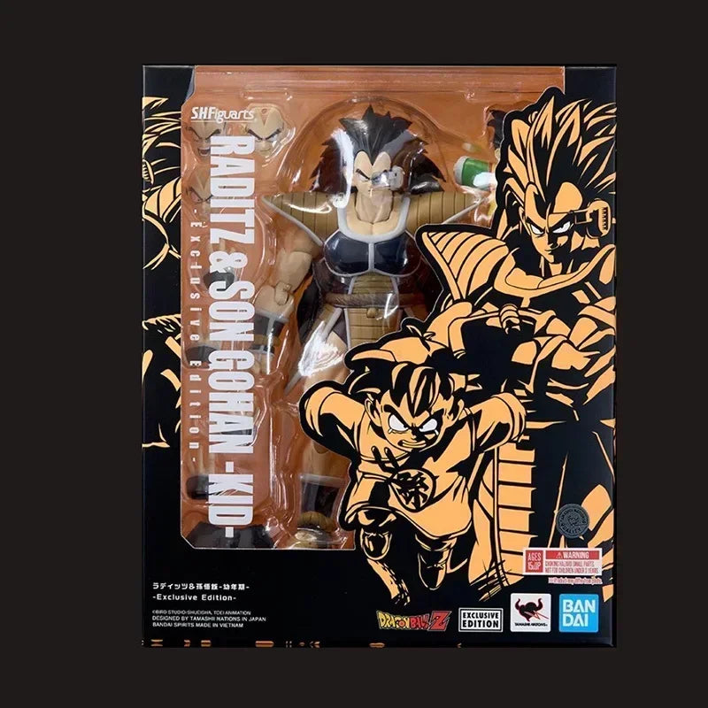 Bandai Original SHFiguarts Dragon Ball Z Raditz &amp; Son Gohan Kid Exklusive Edition Ver. PVC Anime Action-figuren Modell Spielzeug Geschenk