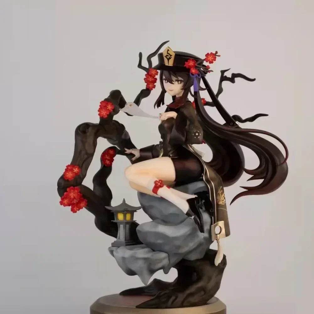 23cm Genshin Impact Anime Figure Hu Tao Hu Tao Ornament Collection Craft Action Figures for Children PVC Model Doll Gift Toys