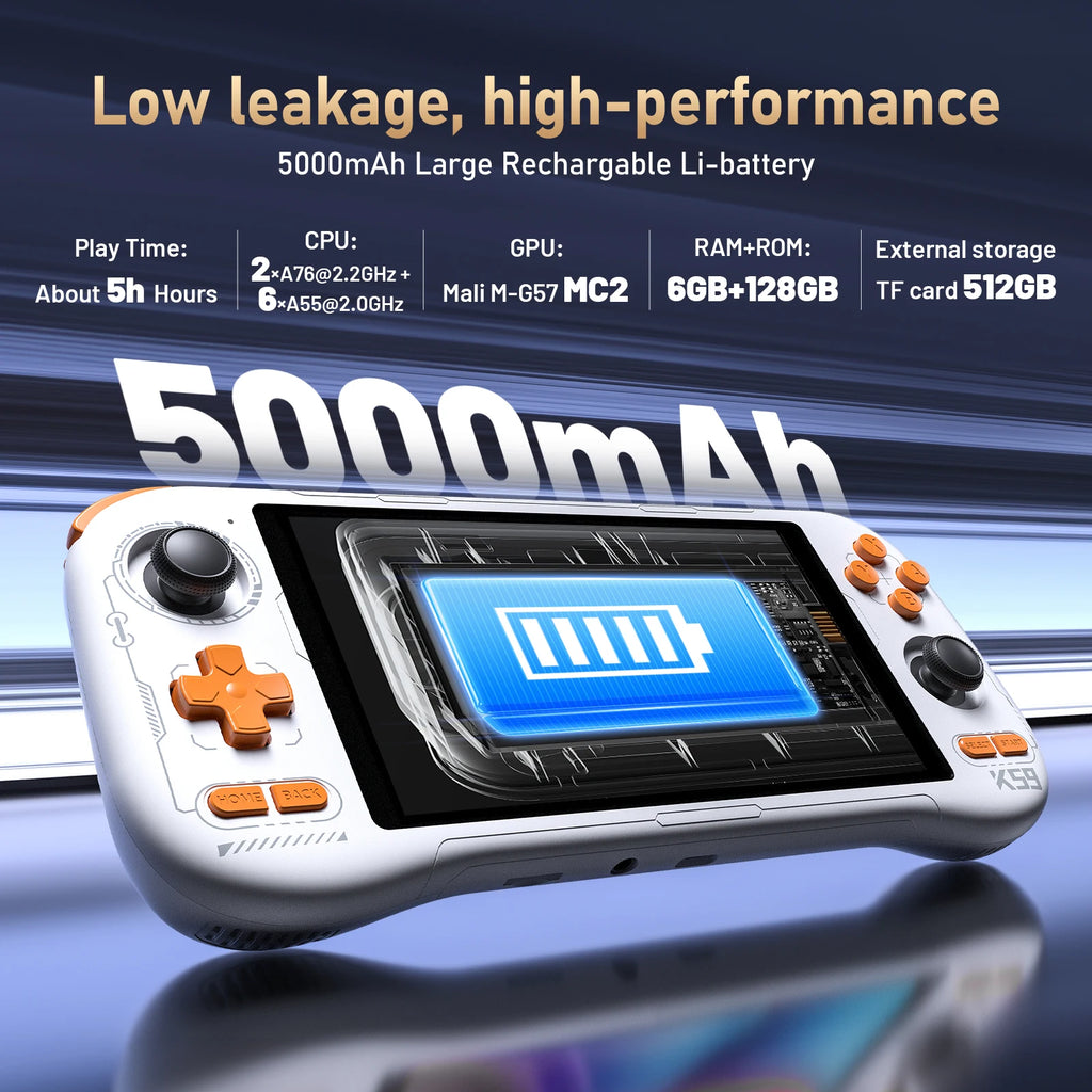 FLLBW K59 Handheld Game Console 5.5'' 1080P Screen 50 Emulators for PS1/PSP/DC/SS Android14 5000mAh WIFI5 Retro Game Player